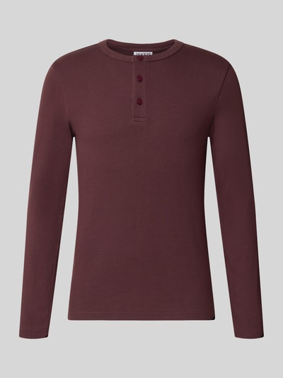 Produktfoto, Relaxed Fit Langarmshirt aus Baumwoll-Mix Modell 'MORRIS' von Jake*s Studio Men, einfarbig bordeaux, glatte Textur