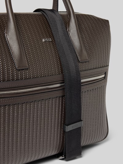 BOSS Laptoptasche aus echtem Rindsleder Modell 'DAXTER' Dunkelbraun 3