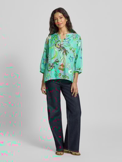 Milano Italy Regular Fit Bluse mit 3/4-Arm Mint 1
