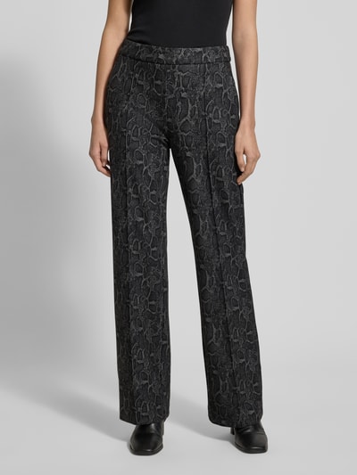 MAC Wide leg broek met elastische band, model 'Chiara' Donkergrijs - 4