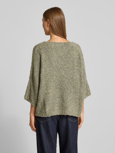ZABAIONE Relaxed Fit Strickpullover mit Woll-Alpaka-Anteil Modell 'Em44maa' Khaki 5
