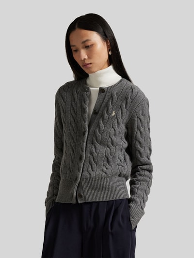 Polo Ralph Lauren Regular Fit Strickjacke aus Wolle mit Kaschmir-Anteil Mittelgrau Melange 4