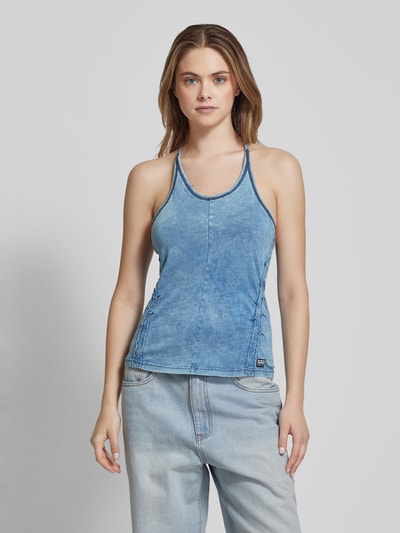 G-Star Raw Slim fit tanktop in denimlook, model 'Gathered indigo' Lichtblauw - 4