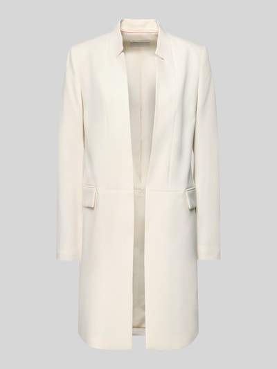 Produktfoto, Blazer in Überlänge van Jake*s Collection in crème, materiaalmix met viscose, regular fit, opstaande kraag, klepzakken.