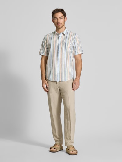 Lerros Slim fit vrijetijdsoverhemd met kentkraag Oranje - 1