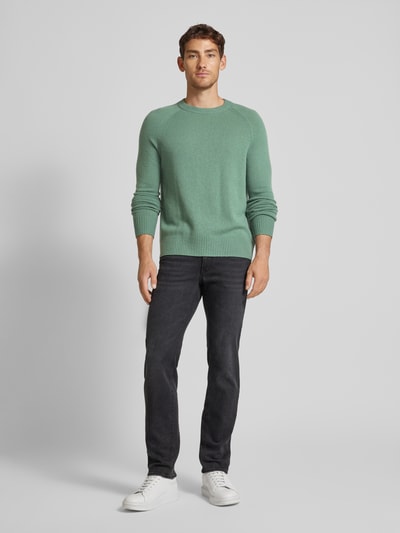 CK Calvin Klein Gebreide pullover van wol met deelnaden, model 'LUXURY' Flessengroen - 1