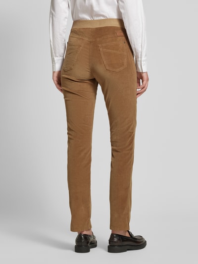 Raphaela By Brax Slim fit broek van fijne corduroy met elastische band Camel - 5