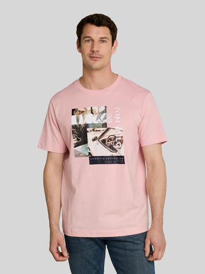 Tom Tailor Regular Fit T-Shirt aus reiner Baumwolle Pink 4