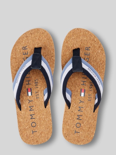 Tommy Hilfiger Zehentrenner mit Logo Detail und Kork-Fußbett Dunkelblau 3