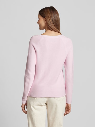 s.Oliver RED LABEL Comfort Fit Strickpullover aus Baumwoll-Mix mit V-Ausschnitt Rosa 5