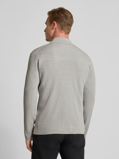 Cinque Regular fit gebreid jack met ritssluiting, model 'Cinupio' Lichtgrijs - 5