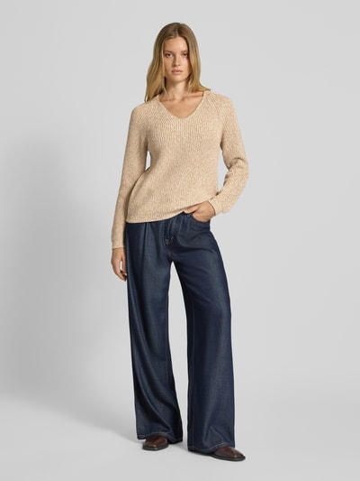 s.Oliver RED LABEL Regular Fit Strickpullover aus Baumwoll-Mix Beige 1