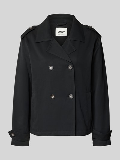 ONLY Regular Fit Trenchcoat-Jacke mit Reverskragen Modell 'HANNAH' Black 2