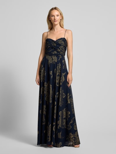 Lauren Ralph Lauren Avondjurk met hartvormige hals, model 'JACINDRA' Donkerblauw - 4