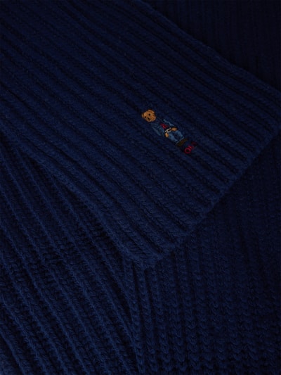 Polo Ralph Lauren Schal mit Strukturmuster Modell 'BEAR' Marine 2