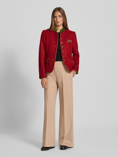 WHITE LABEL Żakiet o kroju slim fit z mieszanki wełny z kieszeniami z patką Czerwony 1