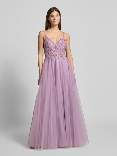 Mascara Abendkleid mit Ziersteinbesatz Rosa 4