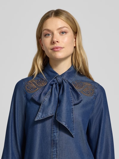 Marc Cain Jeansbluse in Denim-Optik Marine Melange 3