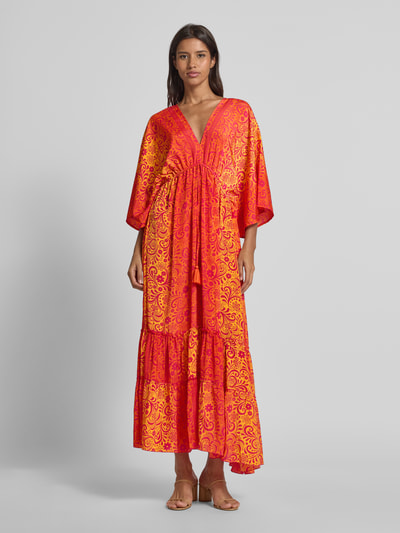 Apricot Maxikleid mit Tunnelzug im Taillenbereich Orange 4