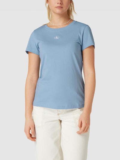 Calvin Klein Jeans T-Shirt mit Label-Print Modell 'MICRO MONOLOGO' Hellblau 4