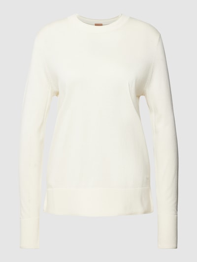 BOSS Orange Strickpullover mit Label-Detail Modell 'Fanikasa' Offwhite 2