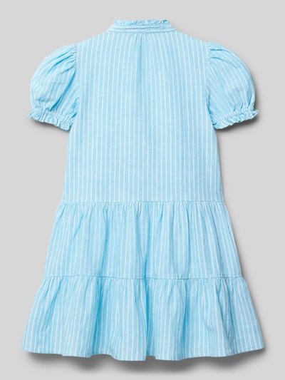 Polo Ralph Lauren Kids Linnen jurk met korte knoopsluiting Lichtturquoise - 3