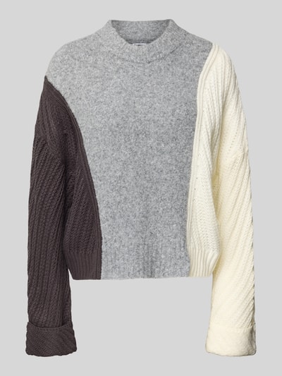 Noisy May Oversized Strickpullover mit Rundhalsausschnitt Modell 'PHOENIX' Mittelgrau Melange 2