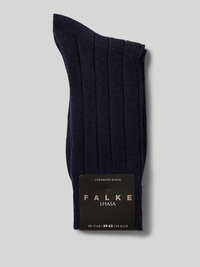 Falke Sokken met labeldetail, model 'LHASA' Marineblauw - 3