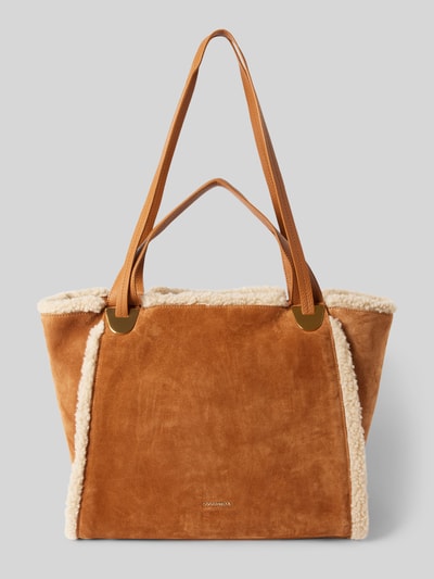 Coccinelle Shopper mit Label-Applikation Modell 'OLIVER' Cognac 2