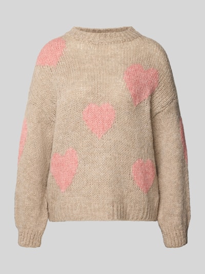 ZABAIONE Sweter z dzianiny z okrągłym dekoltem model ‘Bo44nita’ Beżowy 2