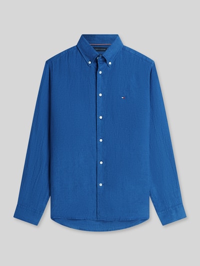 Tommy Hilfiger Regular Fit Freizeithemd aus reinem Leinen Jeansblau 2