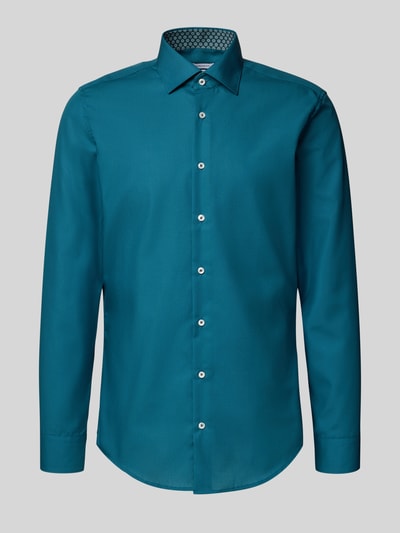 SEIDENSTICKER Koszula biznesowa o kroju regular fit z kołnierzykiem typu kent model ‘New’ Petrol 2