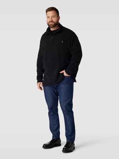 Polo Ralph Lauren Big & Tall PLUS SIZE gebreide pullover met labelstitching Zwart - 1