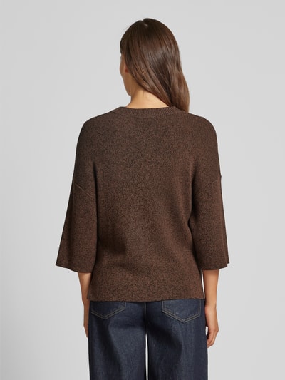 Jake*s Collection Gebreide pullover met 1/2-mouwen Middenbruin - 5