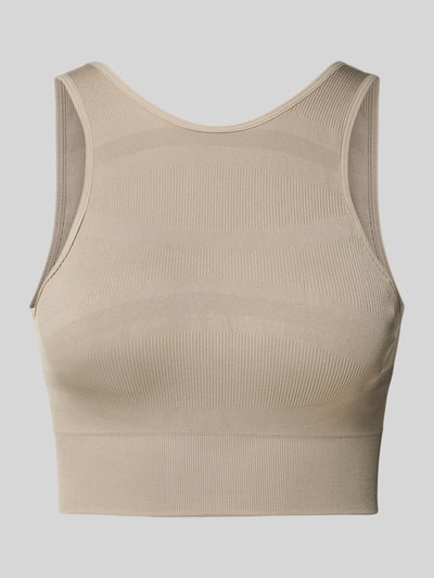 BORN LIVING YOGA Korte top met elastische inzetten, model 'Alana' Beige - 2