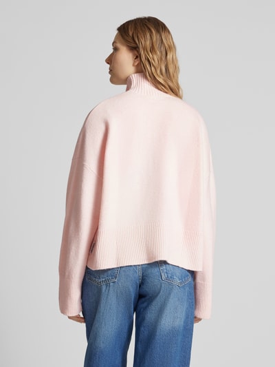 Review Oversized gebreide pullover met ribboorden Rosé - 5