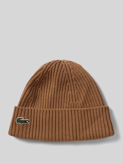 Lacoste Sport Czapka beanie o grubym ściegu z wełny Beżowy 1