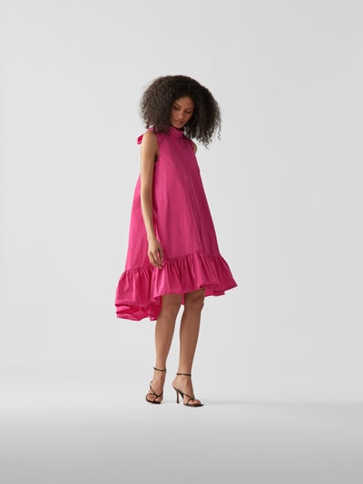 RED Valentino Vokuhila-Kleid mit Stehkragen Rose 1