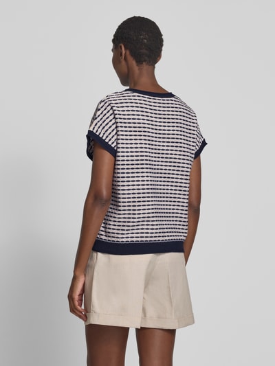 FREE/QUENT Bluzka z dzianiny z okrągłym dekoltem model ‘DODO’ Granatowy 5