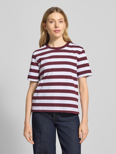 Selected Femme Boxy fit T-shirt van puur katoen, model 'ESSENTIAL' Prune - 4