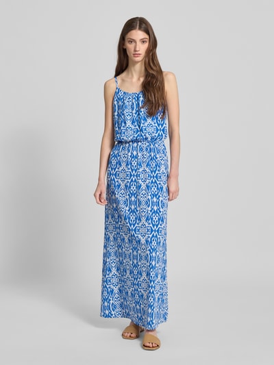 Only Tailliertes Maxikleid mit Allover-Muster Modell 'WINNER' Bleu 4
