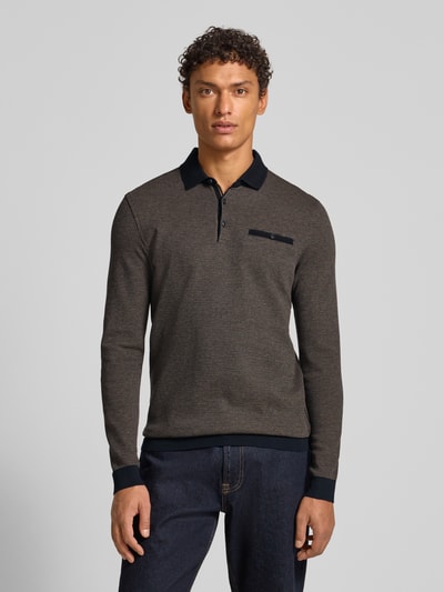 bugatti Slim Fit Poloshirt mit Label-Detail Cognac 4