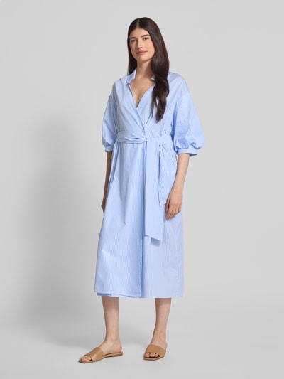 Rich & Royal Midi-jurk met strikceintuur Blauw - 1