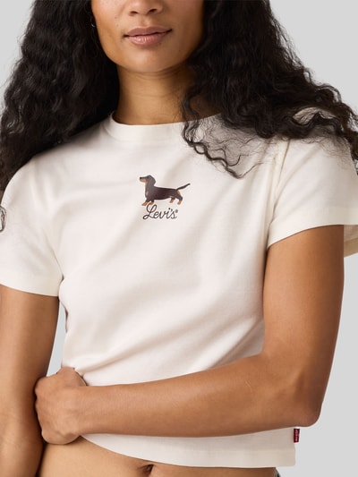 Levi's® Regular Fit T-Shirt mit Motiv-Stickerei Modell 'ESSENTIAL' Ecru Melange 3