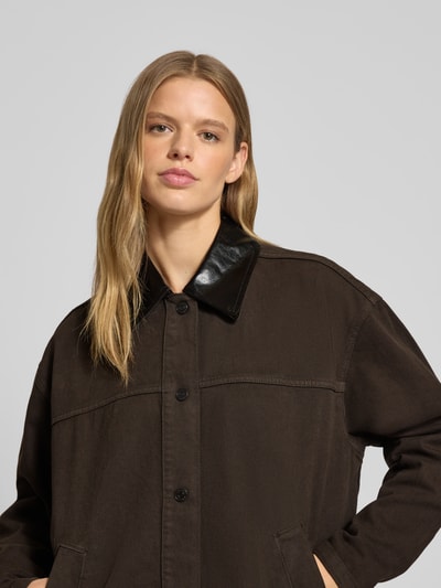 Gina Tricot Kurtka z listwą guzikową Ciemnobrązowy 3