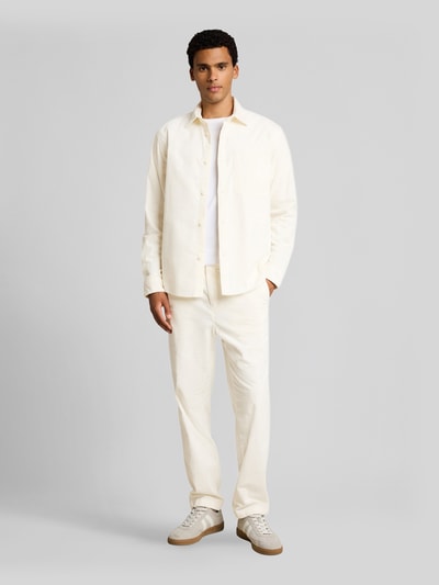 Tom Tailor Denim Regular Waist Cordhose aus reiner Baumwolle Offwhite 1
