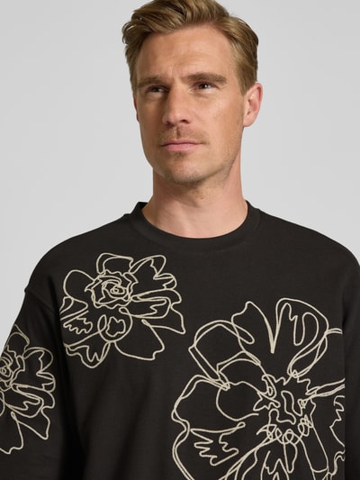 Jake*s Studio Men Relaxed Fit T-Shirt mit Rundhalsausschnitt Dunkelbraun 3