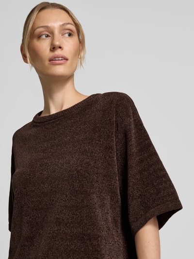 FREE/QUENT Relaxed Fit T-Shirt in Strick-Optik Modell 'Tempo' Dunkelbraun 3