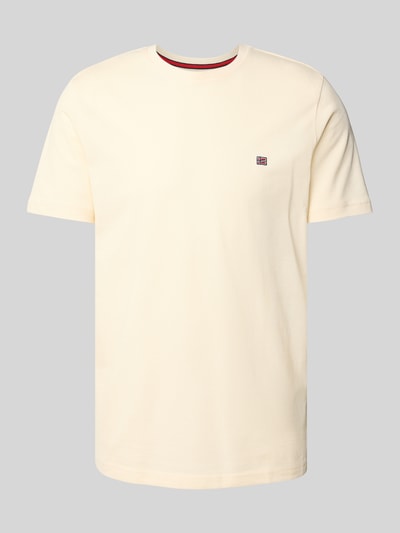 Christian Berg Men T-shirt z wyhaftowanym logo Metaliczny beżowy 2