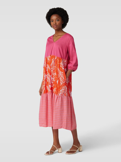Milano Italy Midikleid in Colour-Blocking-Design Pink 1